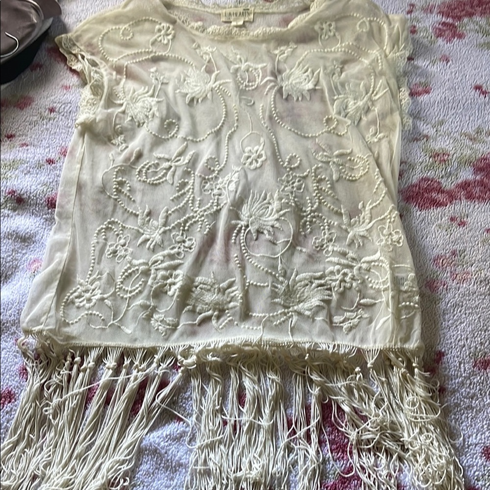 Elegant Cream Embroidered Top